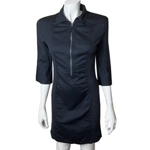 Max Edition Black Zip Front Mini‎ Dress